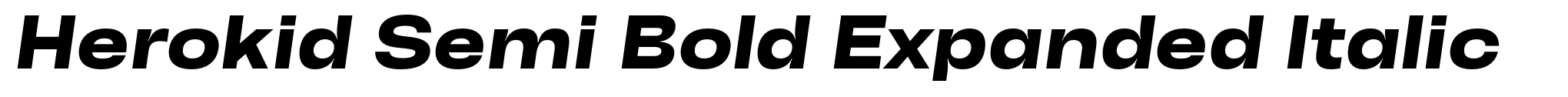Herokid Semi Bold Expanded Italic image